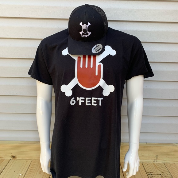 6’ FEET Hand And Cross Bones Tee Shirt - Picture 3 of 8